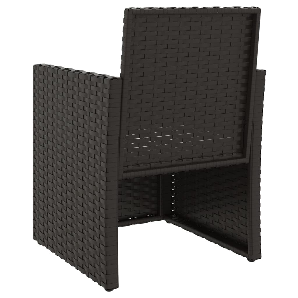 vidaXL Fauteuil de Jardin avec Coussin Noir Résine tressée