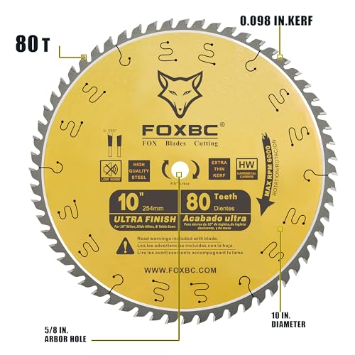 Foxbc FOX10-80T 10-Inch Table Saw Blade thumb #1