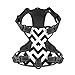 No Pull Dog Harness for X-Large Dogs Easy Walk Dog Vest Adjustable Collars Harnesses & Leashes Set Breathable Oxford Outdoor Walking Safety Reflective Strip Black & White Textures Prints