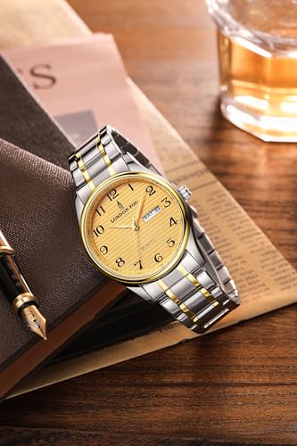 Image of London Fog Carnaby Collection Analog Watch for Men with Round Dial, Day & Date Display, Quartz Movement, Stainless Steel Strap & Water Resistant - LFM10008