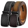 BULLIANT Men’s Ratchet Belt 2 Pack-Click Leather Belt Adjustable for Men Gift 1 3/8-Cut for Perfect Fit