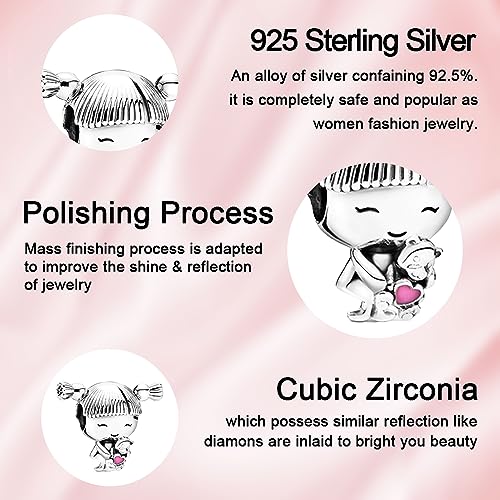 Redjogn Little Boy Charm Cute Bracelet Necklace In 925 Sterling Silver Dangle Jewelry For Women Sister,Cartoon Collection Birthday Christmas Gifts thumb #1