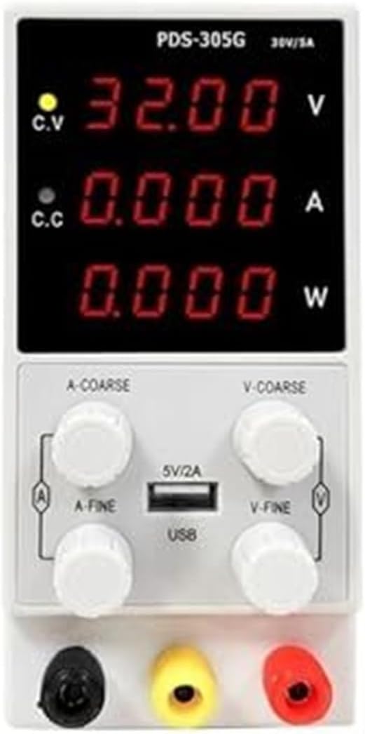 Adjustable DC Power Supply Lab Bench Source with USB Charging 5V 2A, PDS 603G for Phone Repair and School Labs(PDS-3010G)