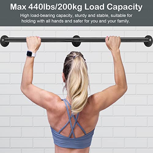 Elibbren Pipe Handrail, Metal Sturdy Load-Bearing Capacity (8 Feet, 3 Section) #TOP3