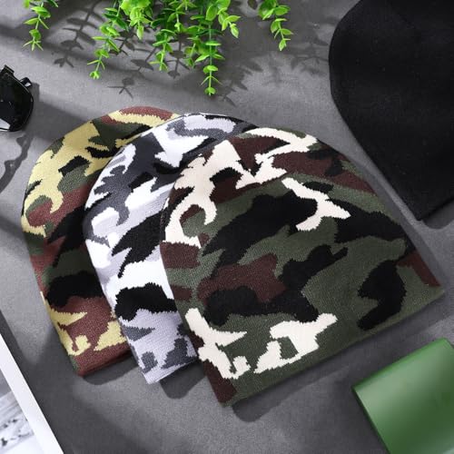 Image of Ramede 4 Pcs Y2k Beanie - Double Sided Graphic Beanies for Men and Women, Acrylic Knitted Y2k Hats Accessories