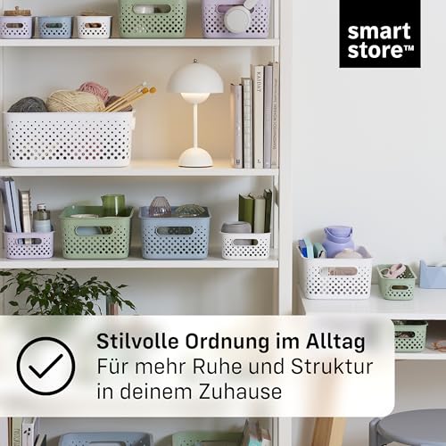 SmartStore Aufbewahrungskorb mit Griffen in lavendel 11,4L (36,5x27x15cm) I Körbchen Aufbewahrung aus recyceltem Kunststoff I Essence L Aufbewahrungskorb I Aufbewahrungsboxen mit 10 Jahren Garantie