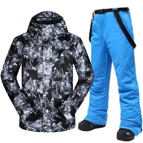Ensemble veste et pantalon de ski homme chaud isolant combinaison de neige sports d'hiver