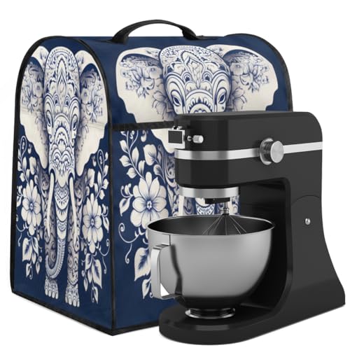 Coffee Maker Cover Bohemia Elephant Floral Kitchen Appliance Covers Small Appliance Covers Blender Cover Juicer Cover Dust Covers for Kitchen Appliances with Top Handle and Pockets,Washable,C838