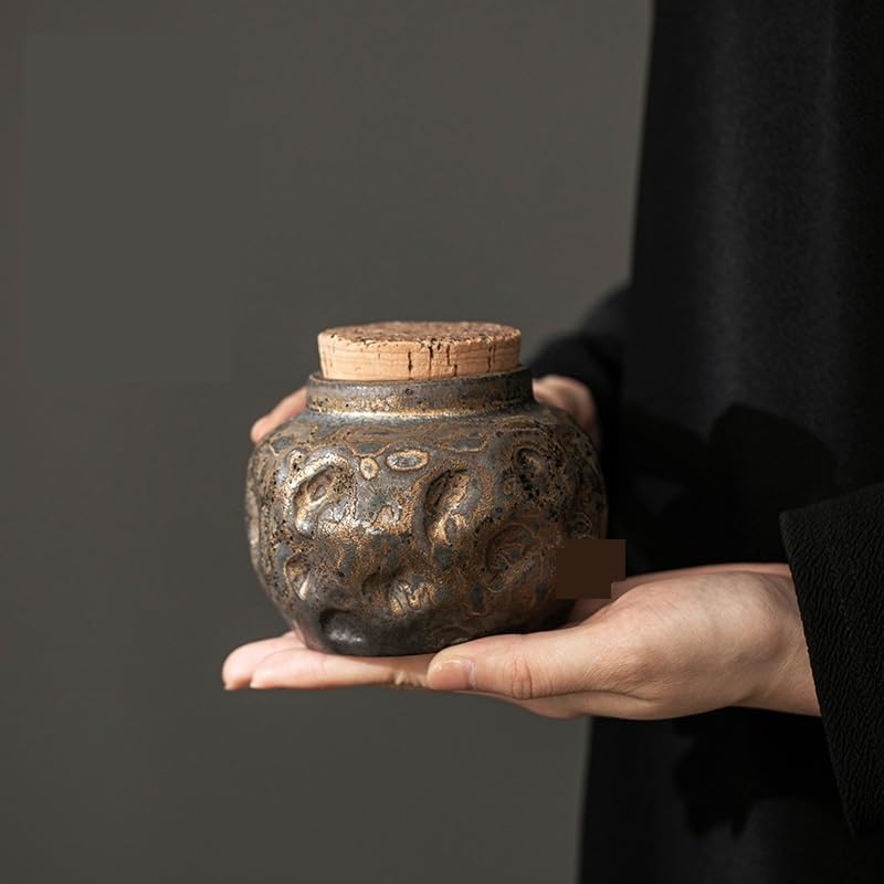 HLTYGWX Słoik cukru gruba puszki na herbatę przenośne małe puste pudełka ceramiczne uszczelnione, odporne na wilgoć Pu'er przechowywanie w domu pojemnik na herbatę