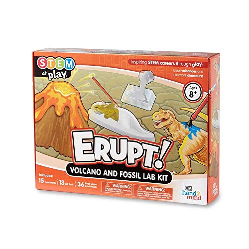 hand2mind ERUPT! Volcano And Fossil STEM Kits For Kids Ages 8-12, 15 Science