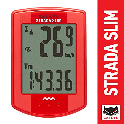 CAT EYE - Strada Slim Wireless Bike Computer, Red