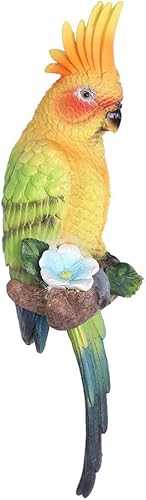 TOPINCN Estatuas de jardín colgantes de loro forma estatua de jardín escultura al aire libre césped jardín escena árbol DIY decoración