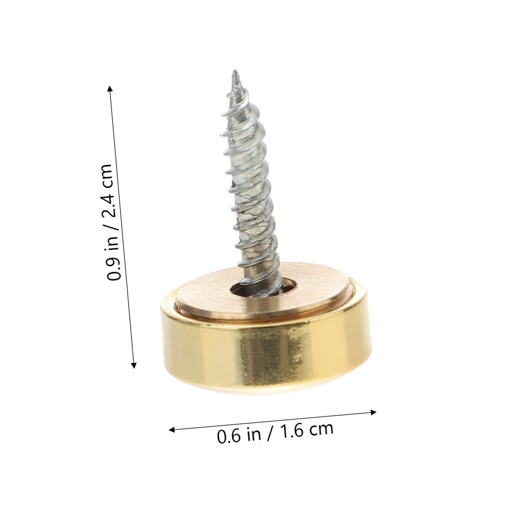 HOMSFOU Screw Cover Caps 8 Pack Mirror Decorative Screws Brass Caps Easy Install Professional Look for Signs Glass Tables