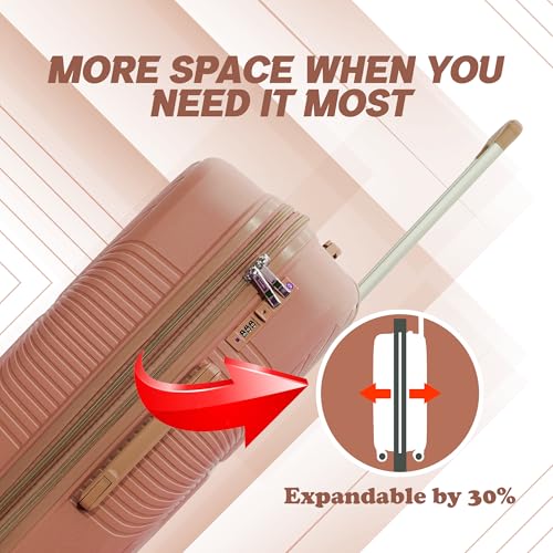 Image of AMERICAN TRAVELLER Tourispro Trolley Bag for Travel Single Medium |Suitcase for Travel |Leightweight Large Luggage Traveling Bag| Polypropylene(Pp) Bags with Expandable 8 Wheels (24, Rose Pink)