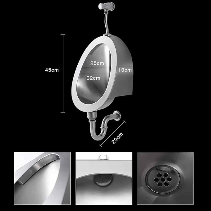Orinal de acero inoxidable 304 para hombre miniatura 7