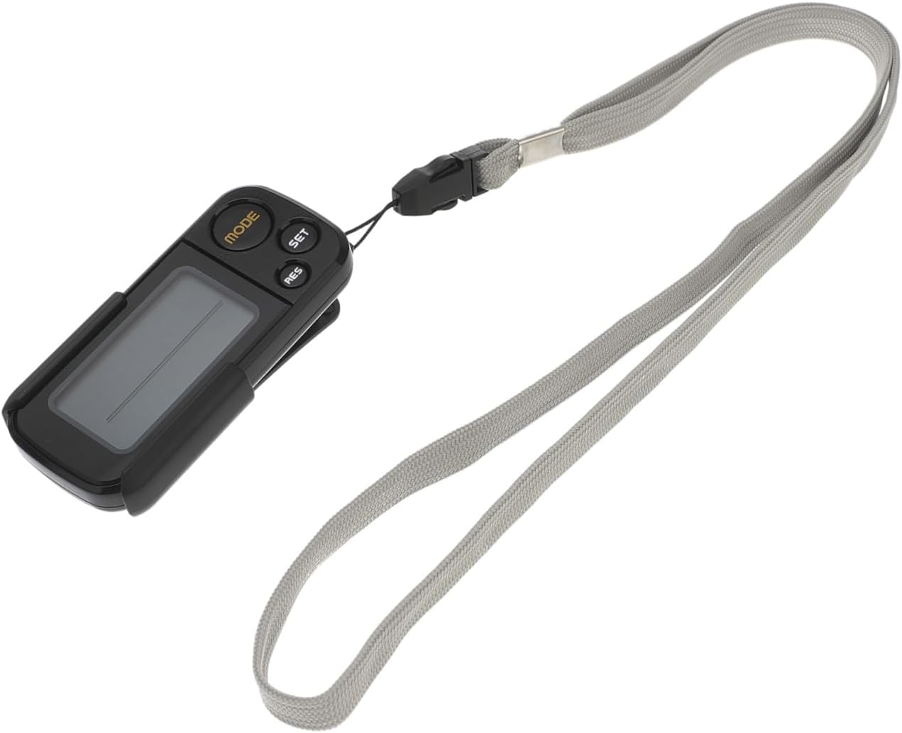 Clip-Type Digital Pedometer with Large Screen Data Storage Step Counter Portable and Lightweight for Running Walking Exercise Black