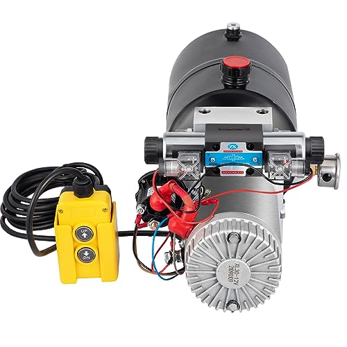 6 Quart Double Acting Hydraulic Unit Hydraulic Pump, 12V, For Trailer Dump Truck Lift, For Bridges/Building/Machinery Industries