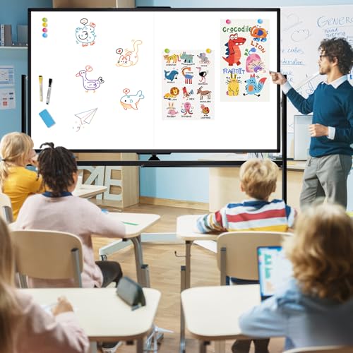 Image of Rolling Whiteboard 72 inch x 36 inch Sturdy Dry Erase White Board on Wheel