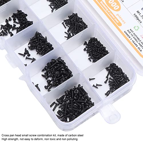 Sortido de Parafusos Auto-roscantes, Rosca Profunda M1 M1.2 M1.4 M1.7 Parafusos de Relógio de Cabeça