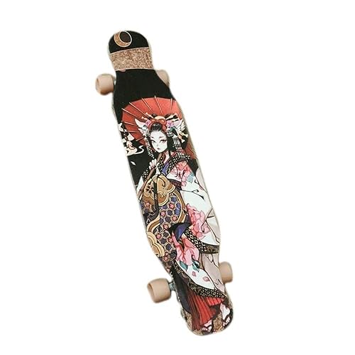 Miniatura 8 de Deporte al aire libre monopatín Longboard Cruiser Board impermeable diamante Griptape hoja etiqueta de papel arena 47 pulgadas 9 pulgadas