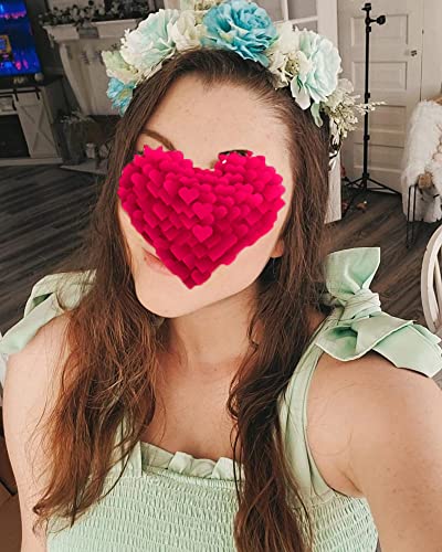 Vivivalue Fairy Flower Crown Blue Floral Headband Elf Headpiece for Women Princess Wedding Bridal Shower Photo Prop Cosplay Renaissance