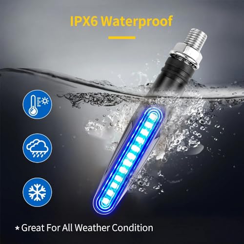 malemollygebide Motorcycle LED Turn Signal Assemblies, Sequential Flow, Yellow Light, 12V, 83g, Plastic, ?2 lights a set,not 4?