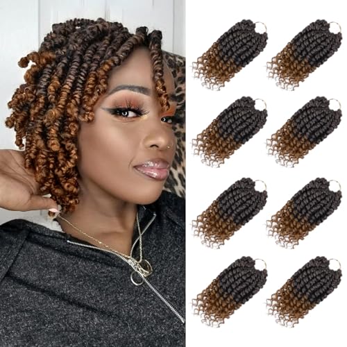 Pre-Twisted Passion Twist Crochet Hair 6 Inch for Black Women 8 Packs T30