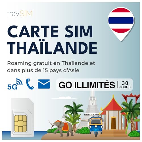 Carte SIM Thaïlande internet illimité pour éviter les frais de roaming iOS Android 30 jours