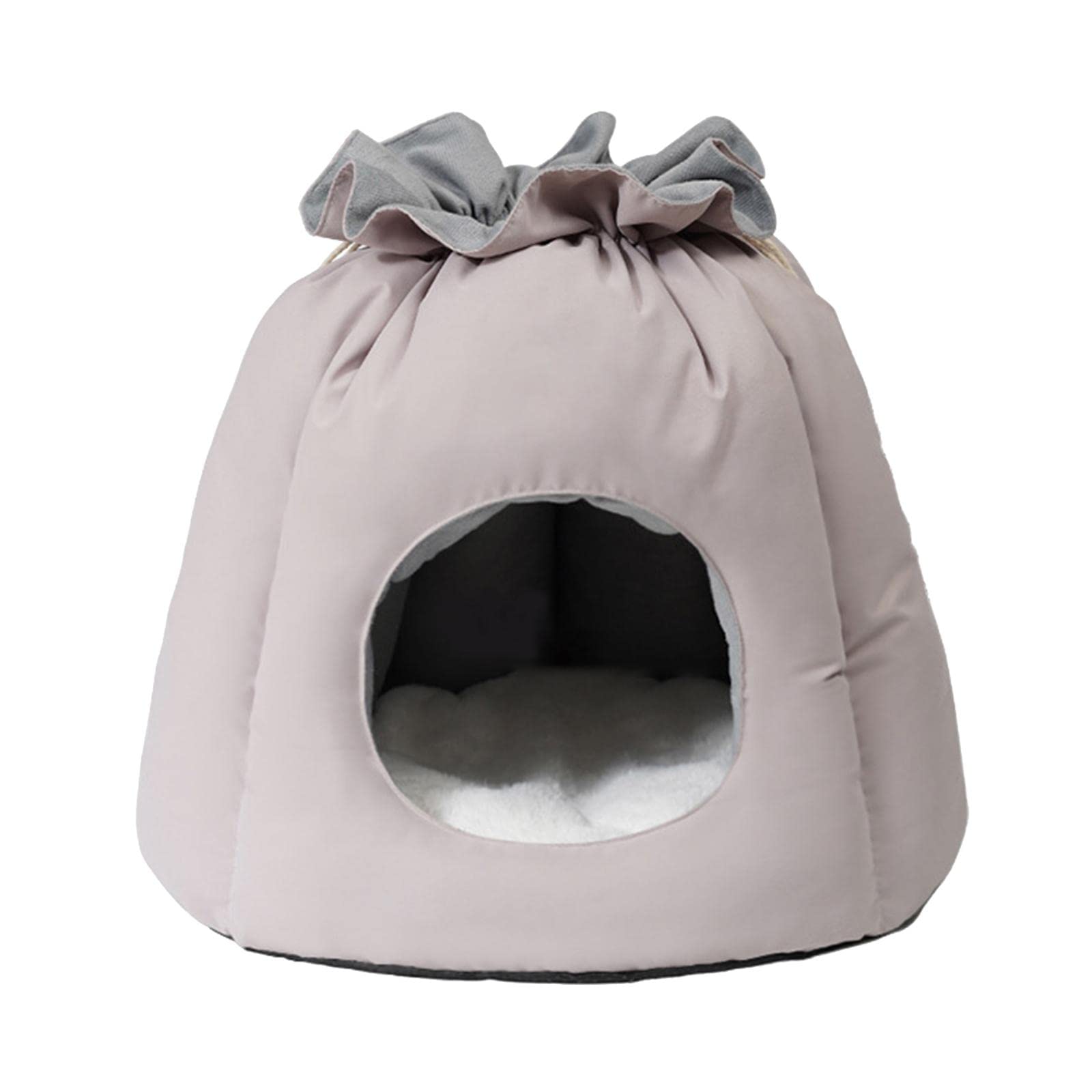 LOVIVER Felpa Casa cálida Antideslizante Tienda de campaña para Perros Lavable Autocalentamiento Hut Cueva Cama para Mascotas Manta para Gatos para Gatos de, Gris