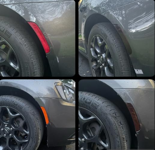 Set of Front & Rear Smoked Tinted Tint Marker Overlay Overlays Decal Decals fit Any Model 2015 2016 2017 2018 2019 2020 2021 2022 Chrysler 300 Both