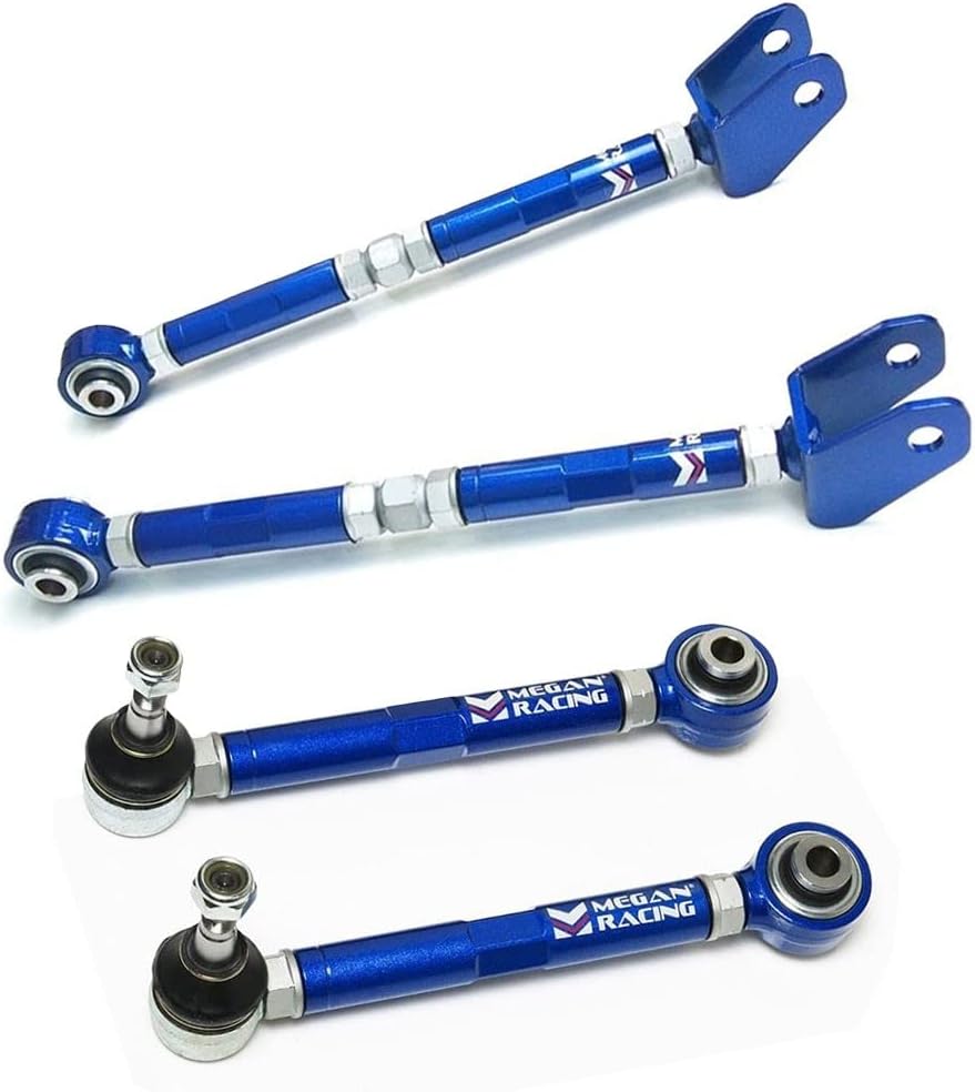 Megan Blue Steel Alloy Rear Toe Control Arm & Traction Rod Arms MRS-LX-0370+MRS-LX-0380-T2