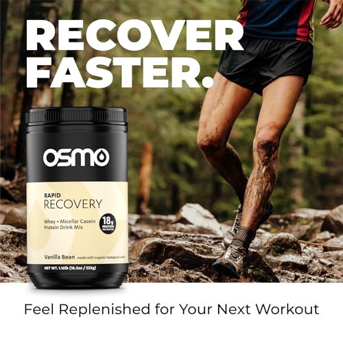 Image of Osmo Nutrition Rapid Recovery Mix | Whey Isolate & Micellar Casein Powdered Drink | Accelerates Glycogen Restoration | Enables Muscle Repair | Vanilla | All Natural Ingredients | 14 Servings