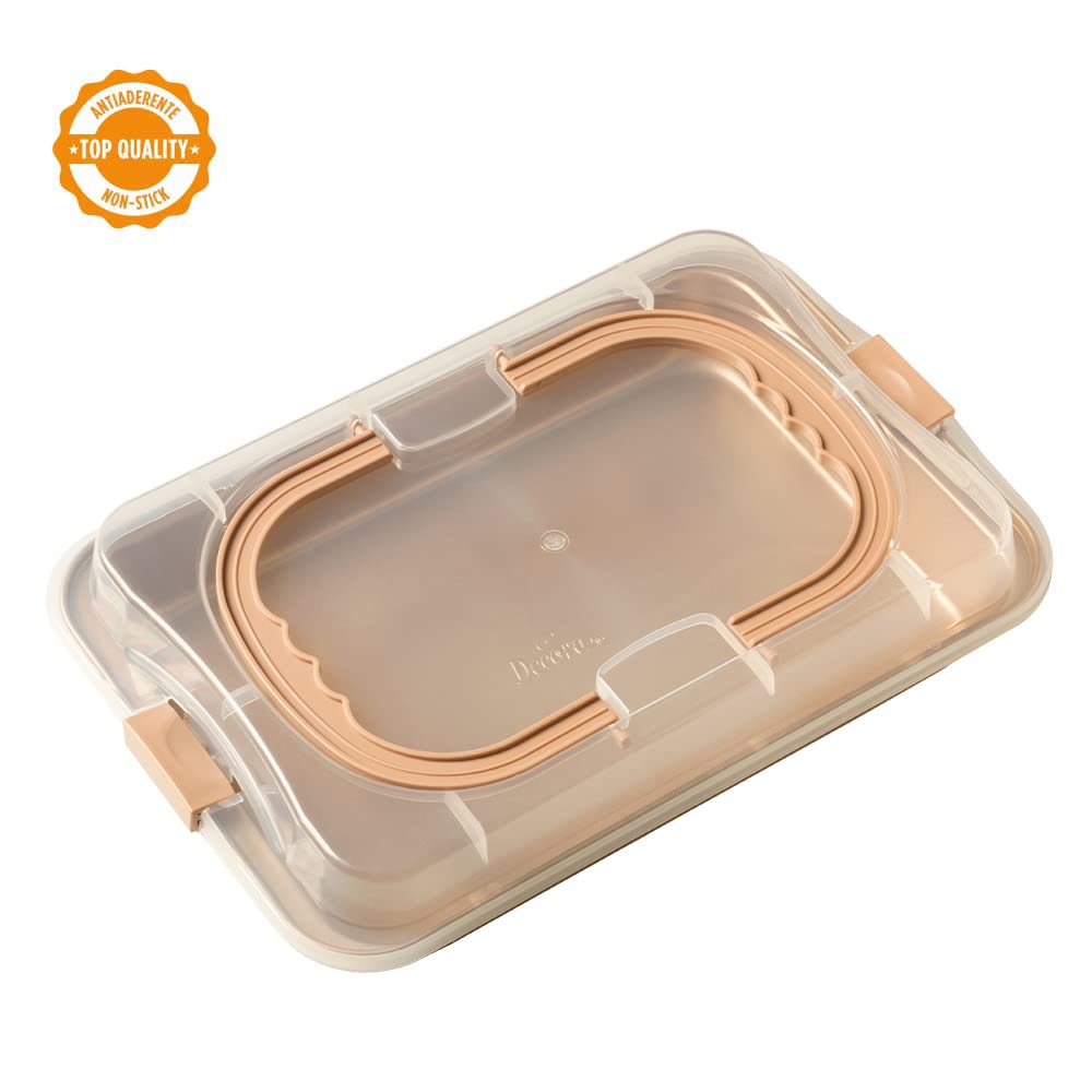 Decora, 0070111 Moule Gold Line Cook & Carry, Idéal pour préparer, Conserver et Transporter des Desserts et des Plats salés, en métal antiadhésif Robuste.