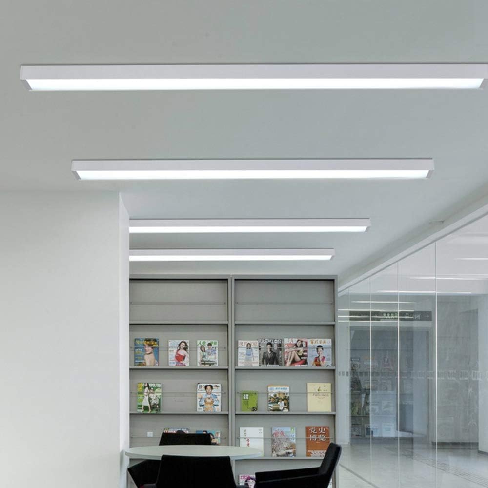 LED 24W Silber Extra Lang Pendellampe1200mm 6000K Aluminium Acryl Höhenverstellbar Hängeleuchte Deckenleuchte Pendelleuchte Zwei Installationsoptionen Für Keller Küche Büro Beleuchtung