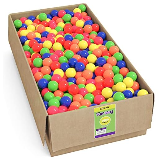 Click N' Play Value Pack 1000 Phthalate Free BPA Free Crush Proof Plastic Ball, Pit Balls 6 Bright Colors.