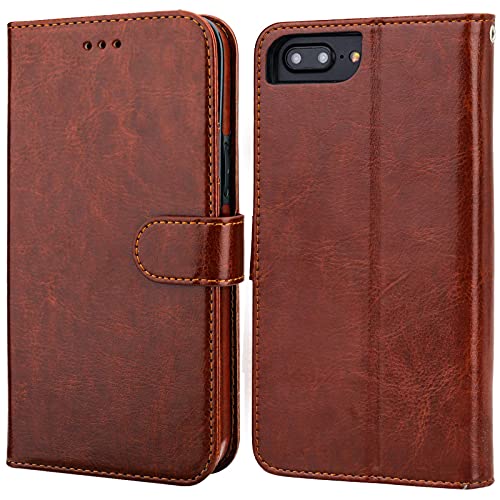 Bocasal Iphone 8 Plus Iphone 7 Plus Wallet Case With Card Holder Pu Leather Magnetic Detachable Kickstand Shockproof Wrist Strap Removable Flip Cover For Iphone 7/8 Plus 5.5 Inch (Brown) #TOP1