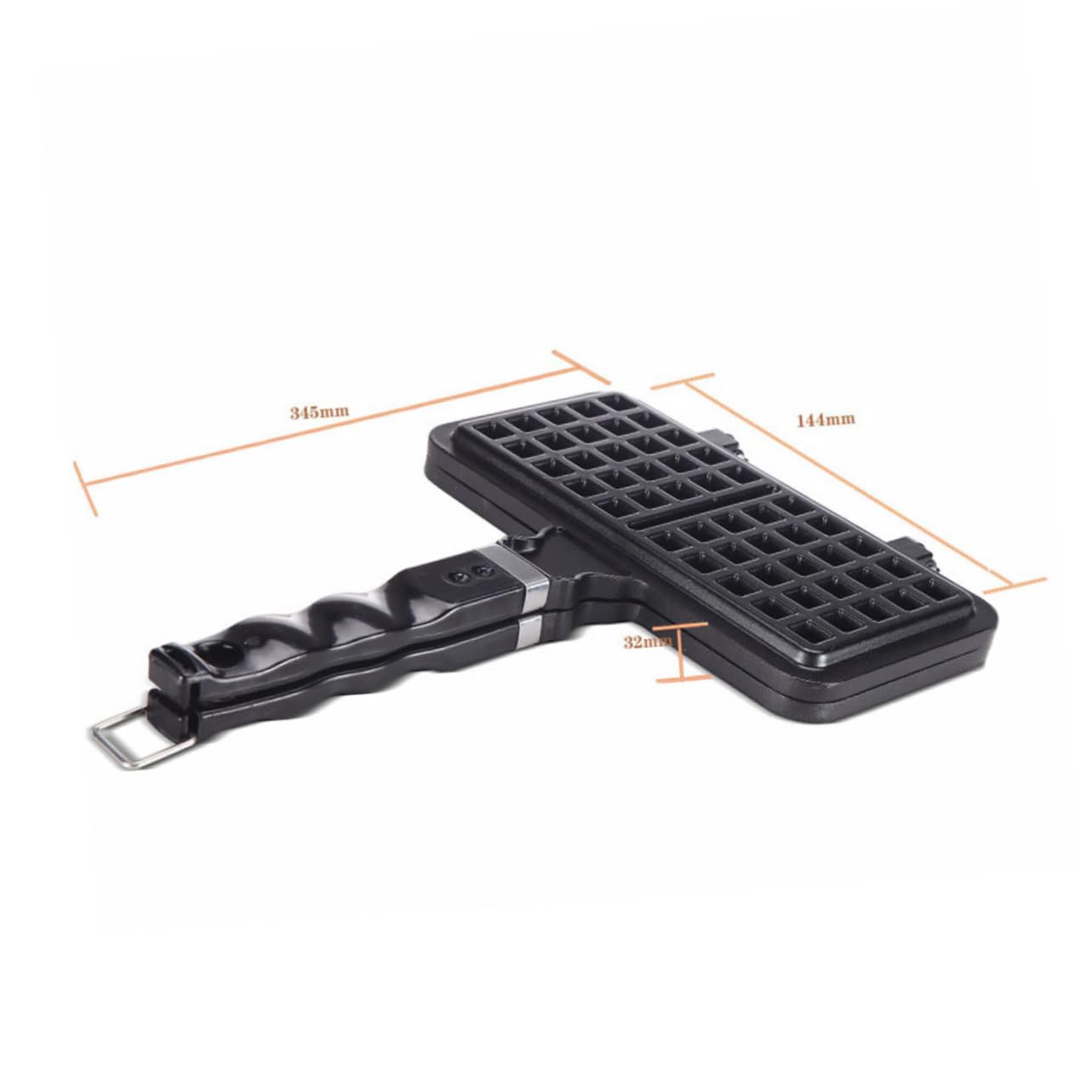 Alipis Stampo per Waffle Nero Antiaderente Resistente al Calore in Alluminio Pressofuso Forma Creativa per Dolci per Uso Domestico Fornello a Gas