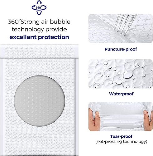 Image of Fuxury Bubble Mailers 10.5x16 inch White Padded Envelopes 3750Pack Bulk Strong Adhesion Full Pallet of Padded Mailers Thick Bubble Envelopes for Small Business Mailing Books Clothes Makeup Supplies