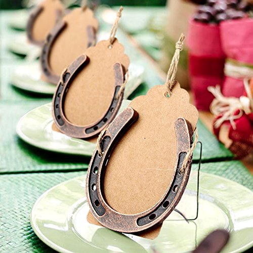 AerWo 10pcs Lucky Horseshoe Favor de la boda número de la tabla de DIY con tarjetas de etiqueta para la decoración de la boda rústica regalo de boda