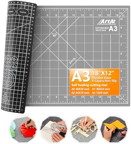 Amazon.com: DIYSELF 12''x9'' Self Healing Rotary Cutting Mat - 5-Ply ...
