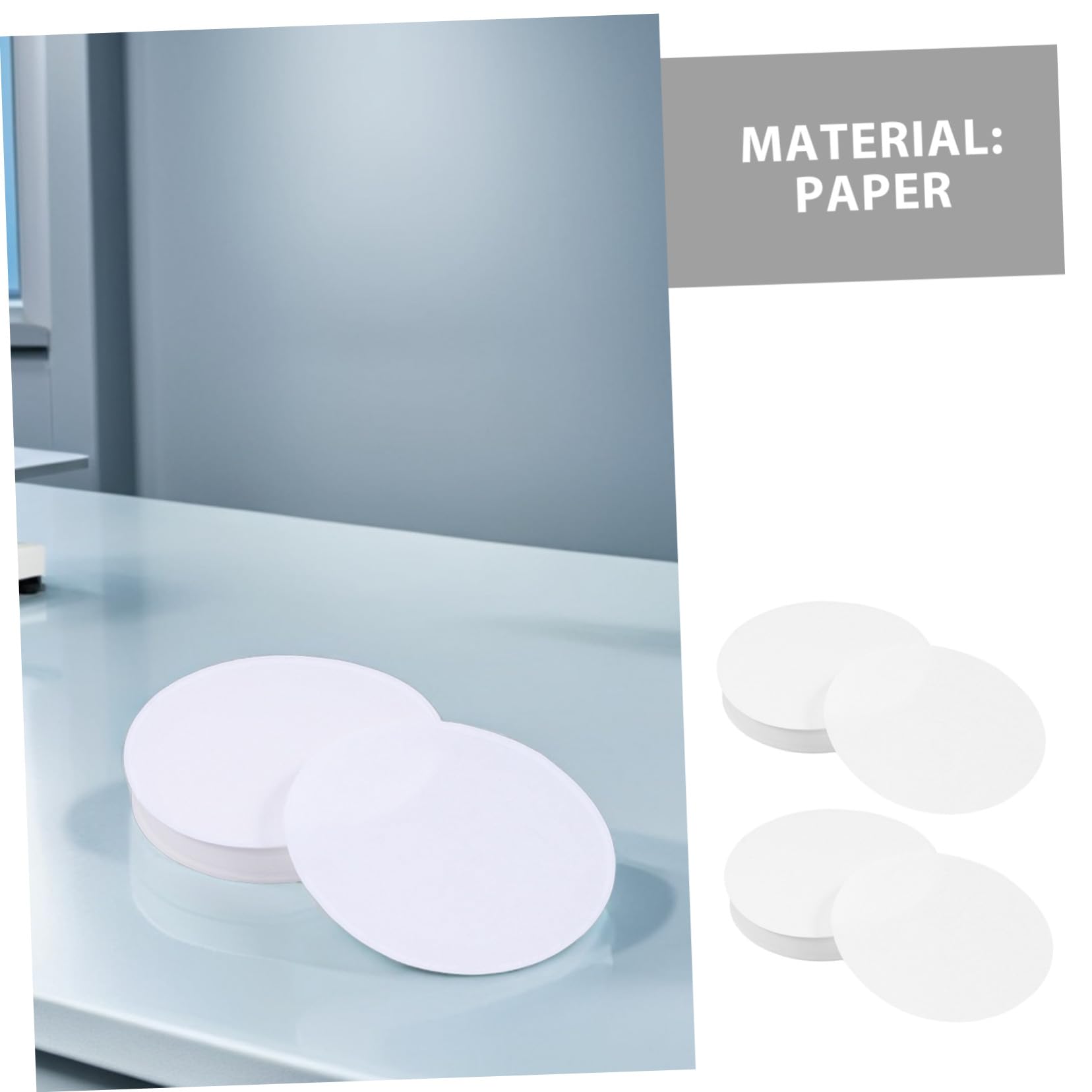 PRETYZOOM 500 Piezas Papel de filtro cualitativo de media pegatinas de papel de filtro sintético cualitativo de laboratorio cuantitativo