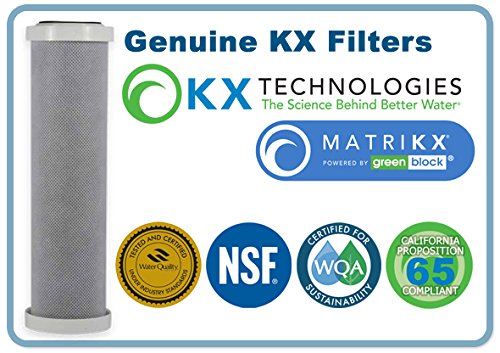 KX 06-250-10-GREEN | 25,4 cm Pb1 Kohleblockfilter für Chlorgeschmack und -geruch, VOC, Zysten und Blei Reduktion | KX MatriKX powered by Greenblock | 06-250-125-975