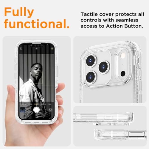 AICase for iPhone 17 Pro Max Case Clear 3 in 1 Heavy Duty Drop Protection Full Body Rugged Shockproof/Dust Proof Triple Layer Transparent Military Protective Tough Durable for iPhone 17 ProMax 6.9"_1 by AICase - Used condition - Image 5