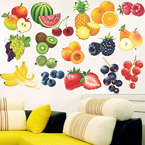 Image of StickMe 'Colourful Furits Baby - Kids - Learning Education Nursery Pre School Kinder Garden Wall Sticker' -SM408 (Multi Colour, Vinyl)