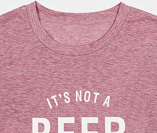 It's Not A Beer Belly T Shirt Women Pregnancy Announcement Shirt Letter Print O Neck Top Tee Blouse (X-Large, Red) #TOP1