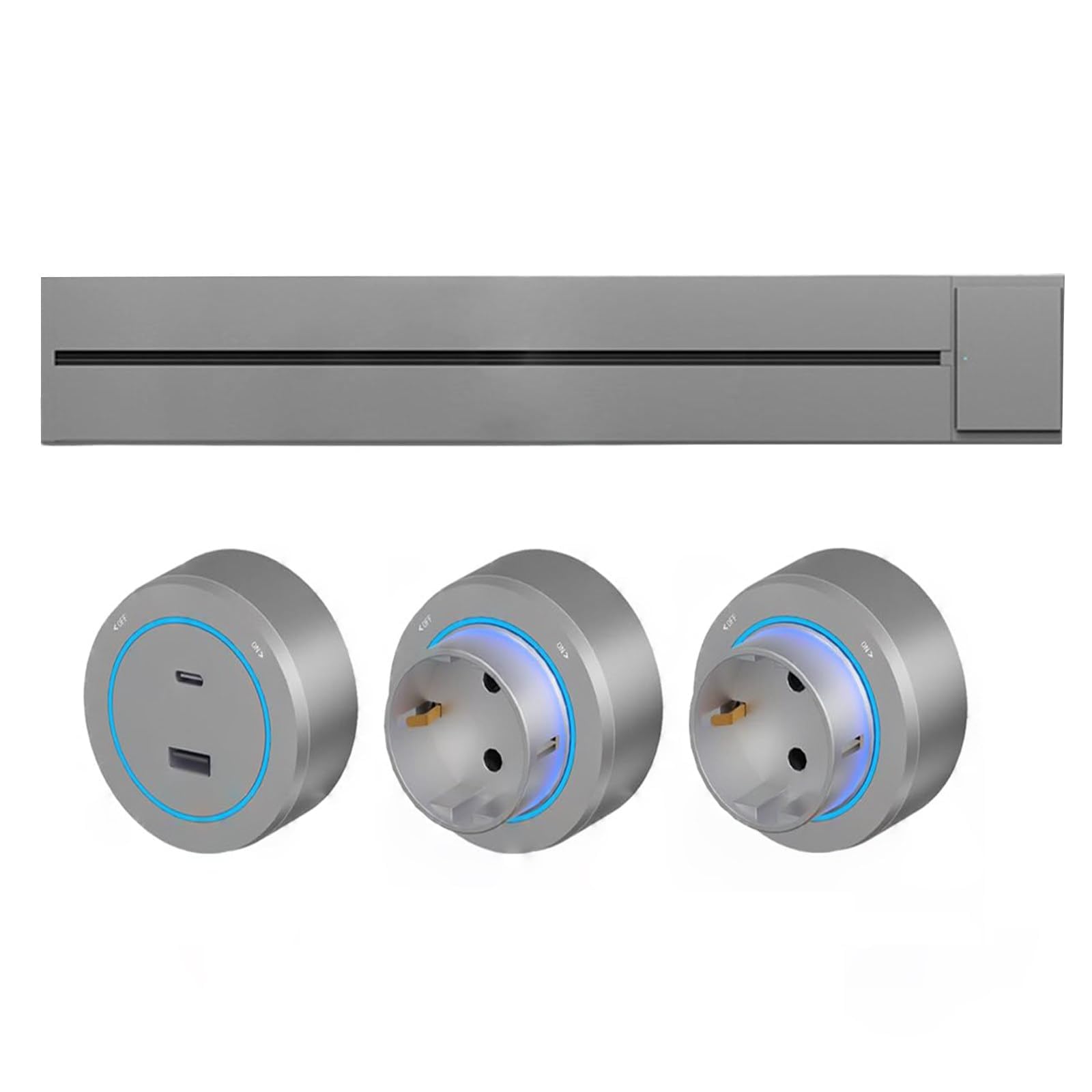 Gniazdo Zasilające Do Montażu Na ścianie 8000 W, Gniazdo Zasilające 40-100Cm (Z Przełącznikiem) + Adapter (Z Niebieskim światłem Otoczenia) D-40cm