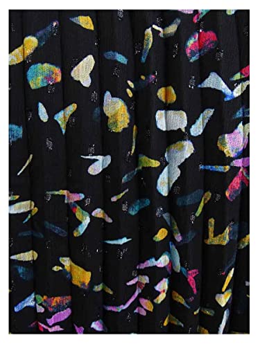 DKNY Womens Black Glitter Printed Below The Knee Layered Party Skirt Size XS3