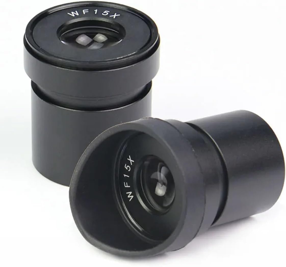 Microscopes Equipment 2PCS 15X Eyepiece Microscope Lens Widefield 15mm Mount 30 .5mm with Eyecups for Stereo Binocular
