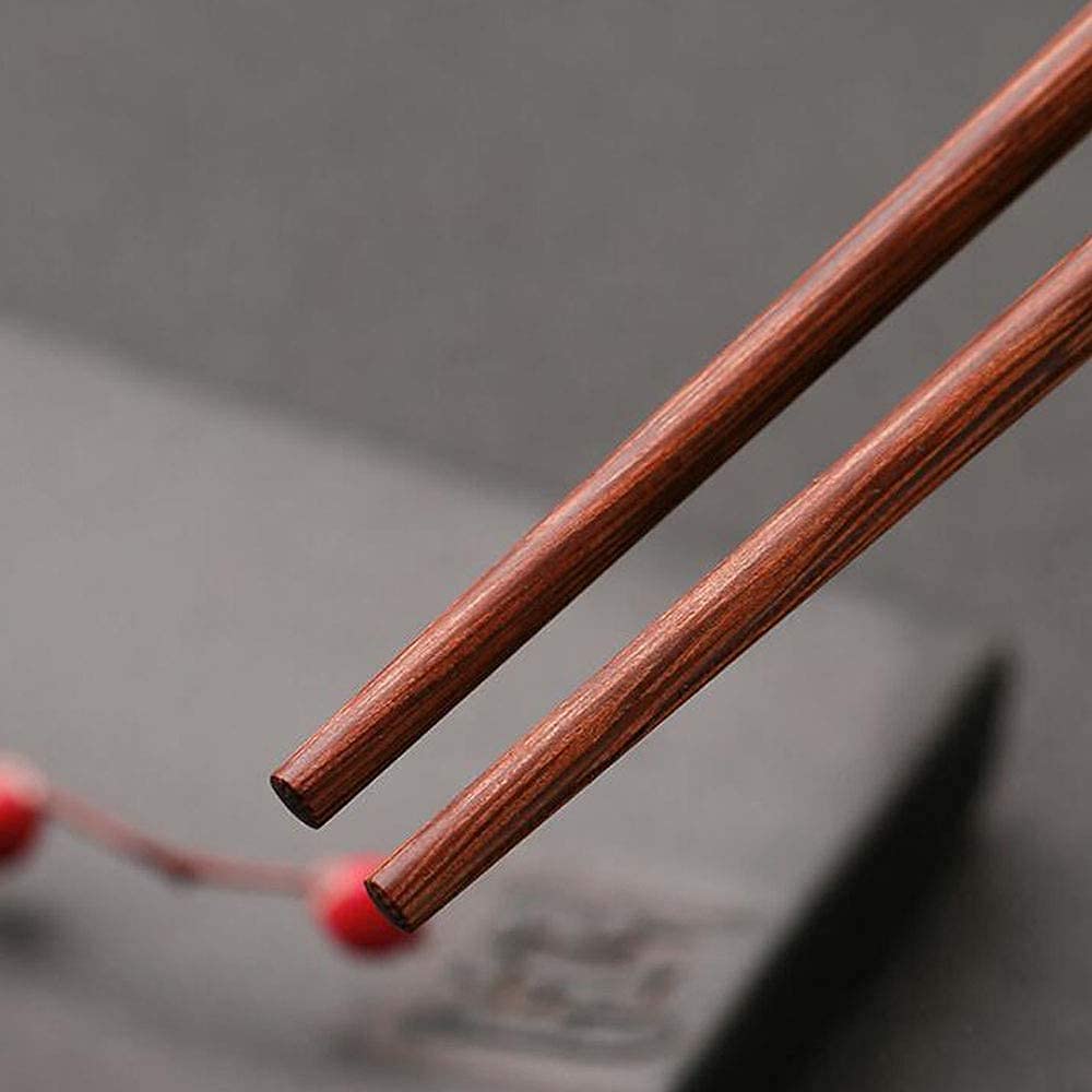Baguettes japonaises réutilisables Baguettes en métal 5 Paires Baguettes réutilisables Coffret Cadeau, Baguettes Chinoises en Bois Naturel avec boîte Faite à la Main Vaisselle de c(A)