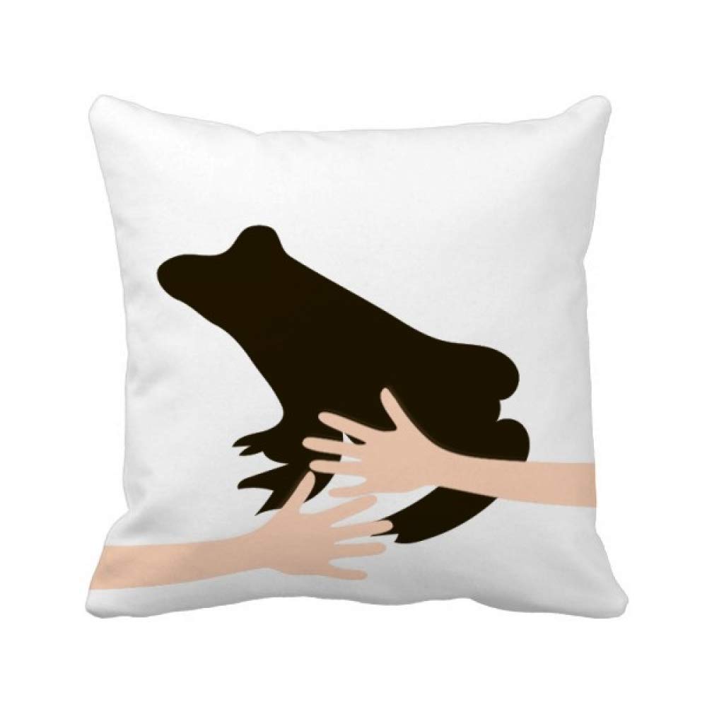 Coussin de grenouille noire animal en tissu doux imprimé